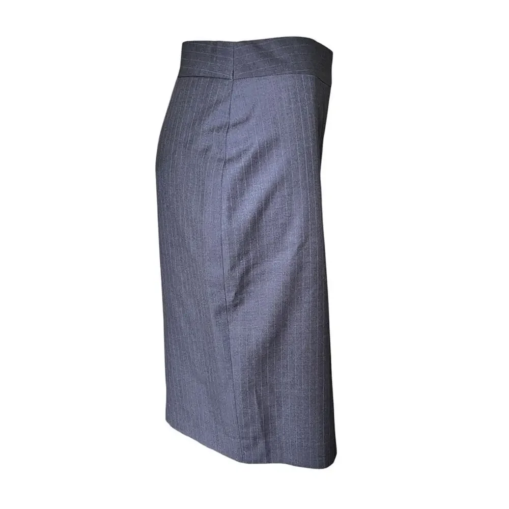 Moi-Même Navy Blue Pinstripes Lined Pencil Skirt size 4